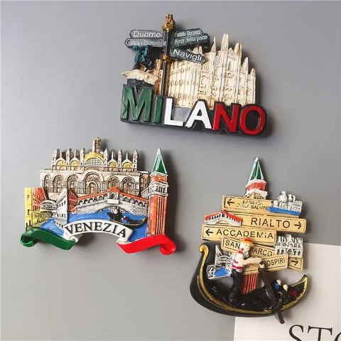 European Souvenir Refrigerator Magnet Milan Venice European Stereo Resin Magnet Home Decoration Gift Gift
