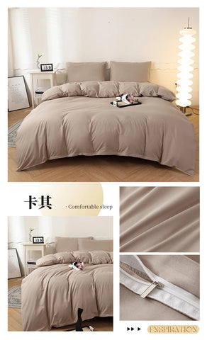 2025 New Washed Cotton Solid Color Single Quilt Set Skin Friendly Breathable Quilt Cover 180X220 200X230