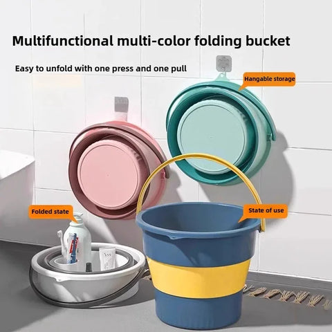 5/10/17L Collapsible Bucket Outdoor Fishing Camping Space Saving Portable Folding Car Wash Bucket Bathroom Kitchen Bucket