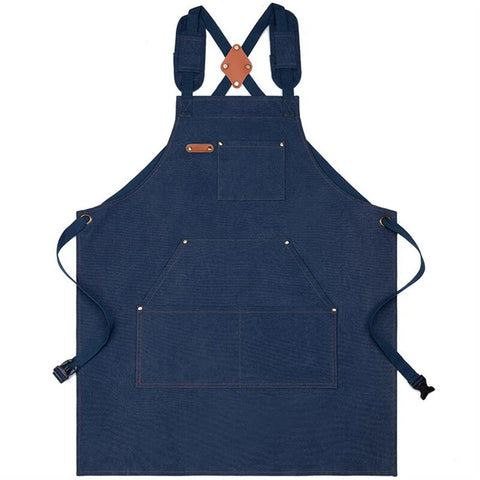 Thickened Cotton Canvas Apron Summer Household Kitchen Waterproof Gardening Work Waist Plain Apron