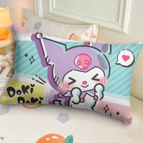 Sanrio Kuromi Pillowcase Cute Cartoon Kids Student Room Sleeping Pillowcase Sofa Cushion Cover Home Bedroom Room Decoration