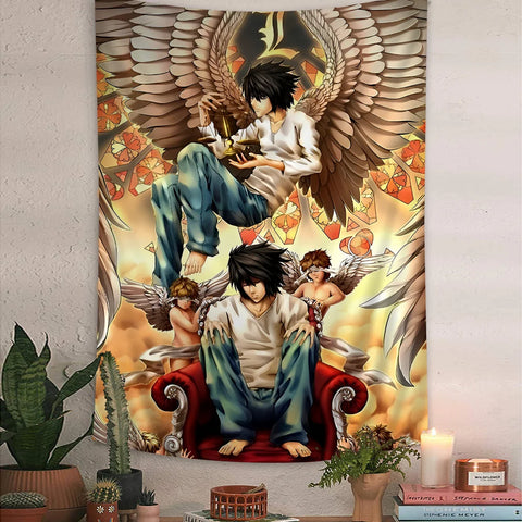 Anime Death Note DN L Colorful Tapestry Wall Hanging Bohemian Wall Tapestries Mandala Wall Hanging Sheets
