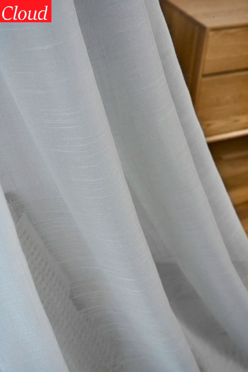 Japanese light gray linen cotton Curtains living room curtains gauze shade kitchen bedroom sitting room curtain custom size