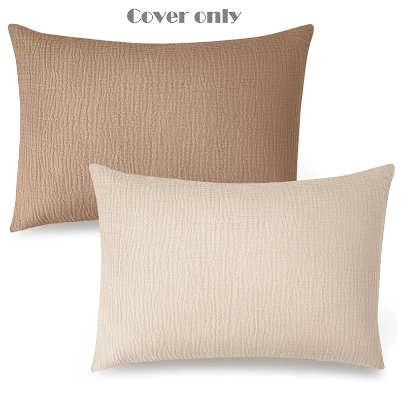 Muslin Toddler Pillowcase 100% Cotton Toddler Pillow Case Cover Soft Breathable Travel Baby Pillow Covers Envelope Closure 2PCS