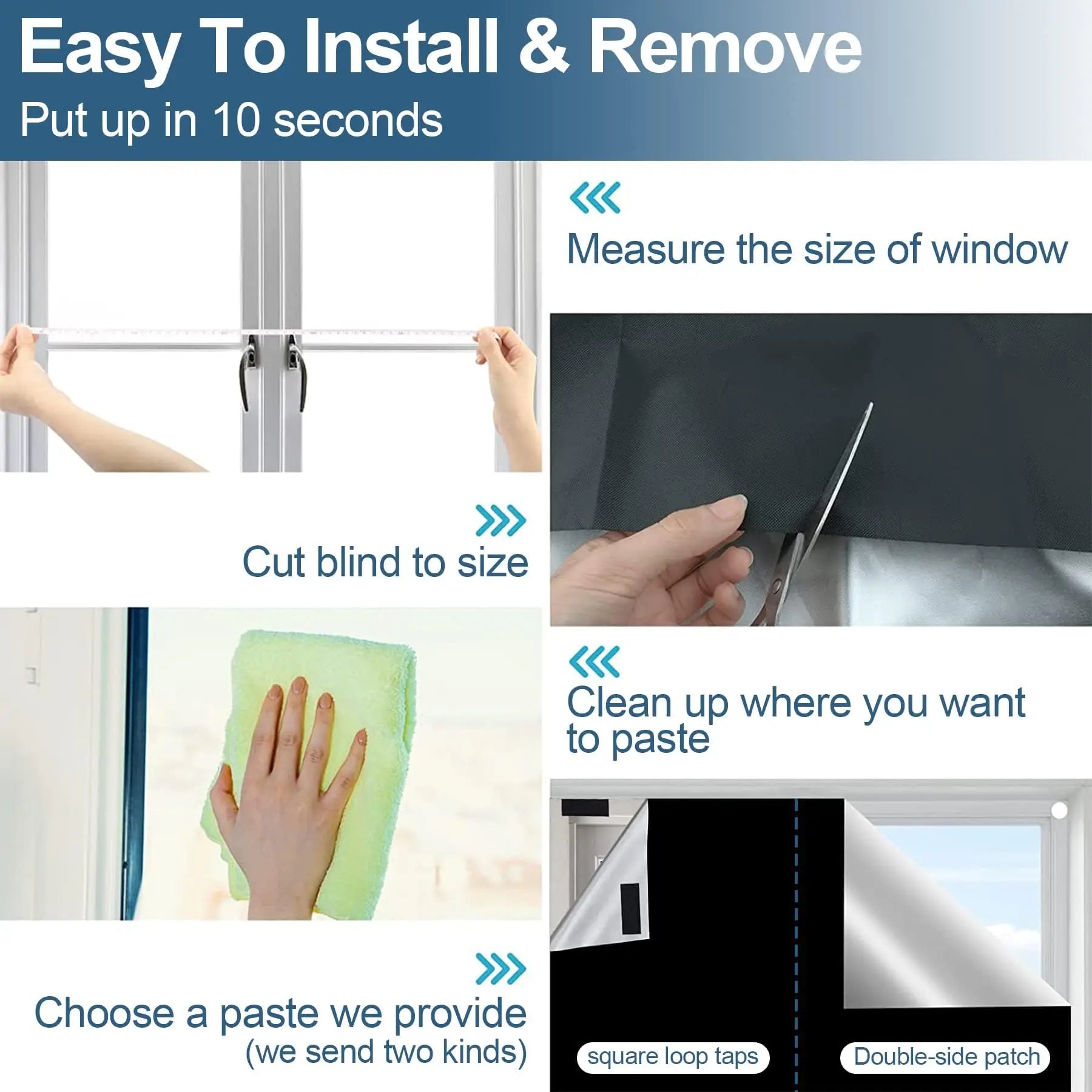 100 Blackout Window Cover Darkest Light Block Black Privacy Film House Home Tint Glass Cloth Curtain Bedroom UV Sunshade Sun