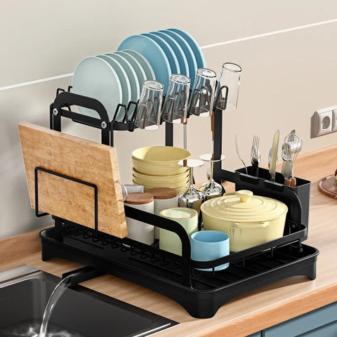 Integrated Dish Storage Rack, Kitchen Rack, Household Drain Dish Rack, Multi-function Dish Rack