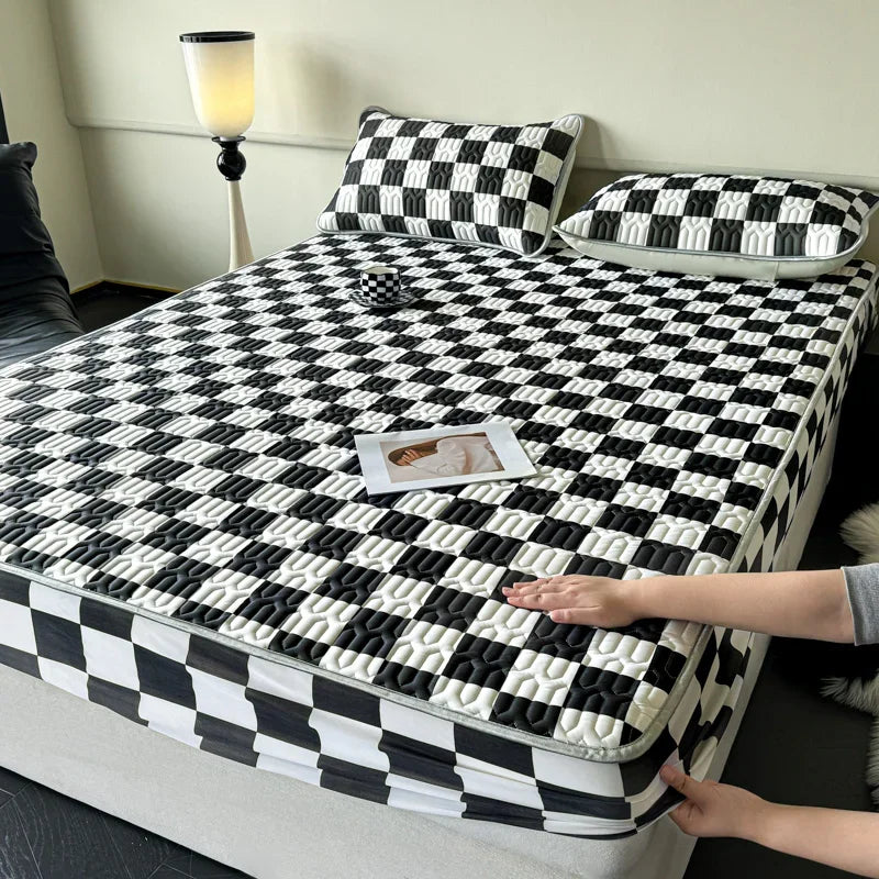 Natural Latex Thicked Summer Cooling Mat for Bed Soft Cool Feeling Fitted Sheet and Pillowcase Matress Cover Grade A Summer Mats