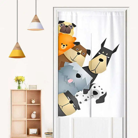 Cute Cartoon Animals Door Curtain Partition Curtains Doorway Bedroom Cafe Decor Half Curtain Kitchen Entrance Hanging Curtains