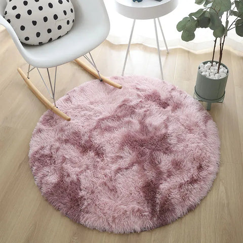 Plush Rugs Round Carpet For Living Room Sofa Foot Pad Fluffy Soft Kids Bedroom Cushion Balcony Hanging Basket Mat