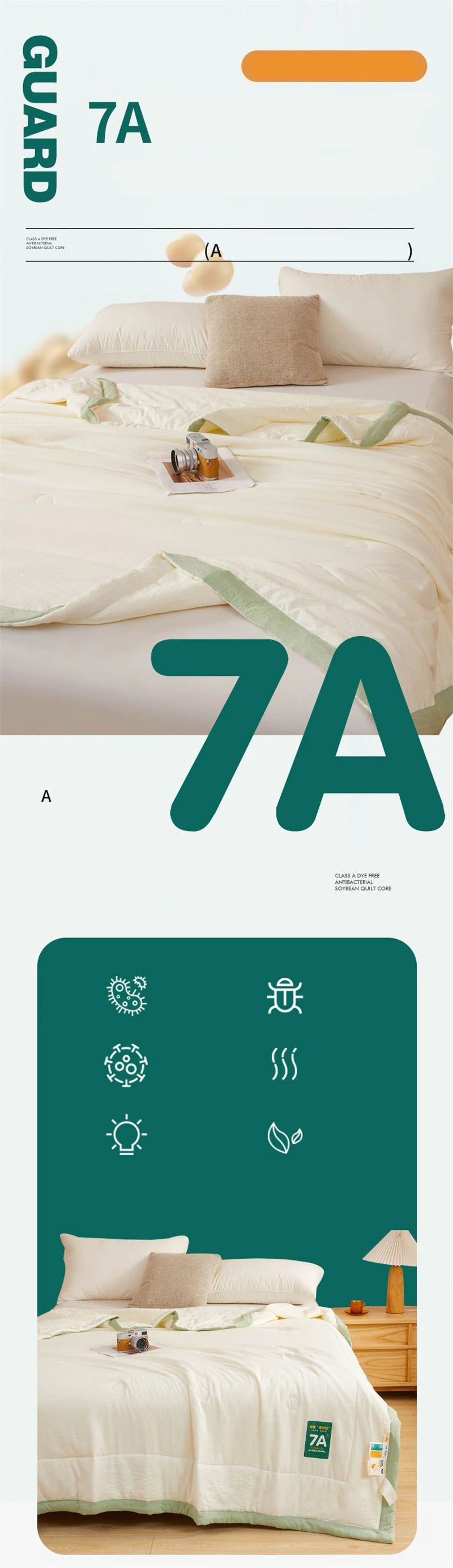 New Soya Fibre Filling Summer Quilt Queen Grade A Maternal and Child Thin Comforter Antimicrobial Breathable King Size Duvet