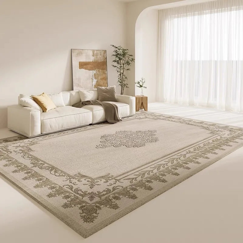 VIKAMA Square Scandinavian Style Carpet - Simple Square Soft Anti-slip Crystal Velvet Carpet, Suitable for Bedroom, Living Room