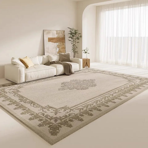 VIKAMA Square Scandinavian Style Carpet - Simple Square Soft Anti-slip Crystal Velvet Carpet, Suitable for Bedroom, Living Room