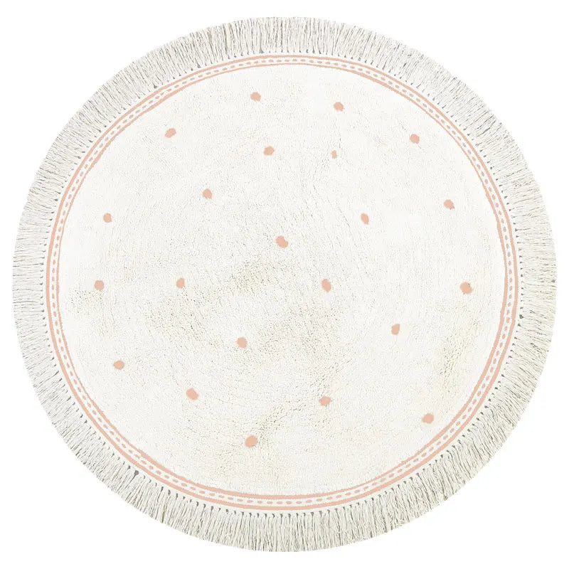 Cute Round Rug Bedroom Tassel Carpet Mat Bedside Kids Room Ddecoration Cartoon Floor Mats Home Soft Machine Washable Area Rugs