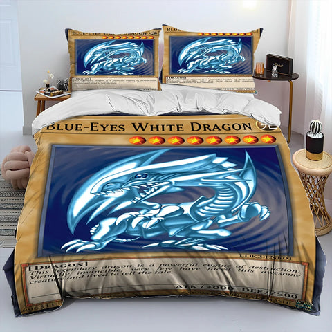 3D Yu-Gi-Oh MONSTER CARD Anime  Comforter Bedding Set,Duvet Cover Bed Set Quilt Cover Pillowcase,king Queen Size Bedding Set Kid