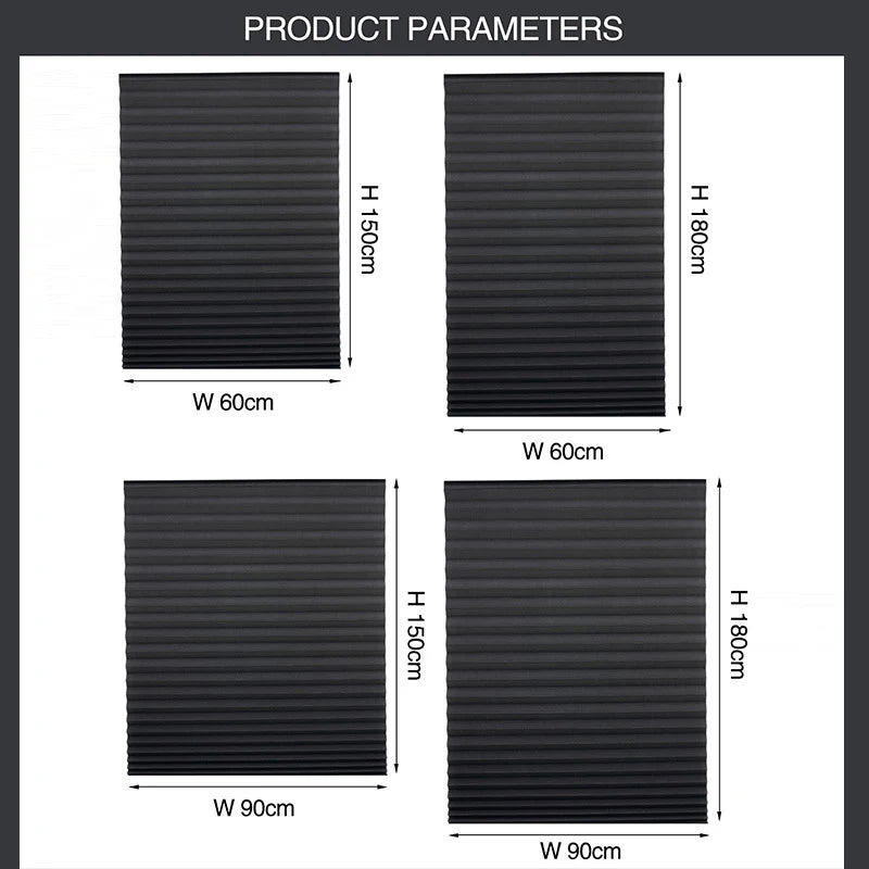 Simple Adhesive Window Shades Non-woven Fabric Pleated Zebra Blinds Roller Room Blackout Curtain For Bedroom Living Room Balcony