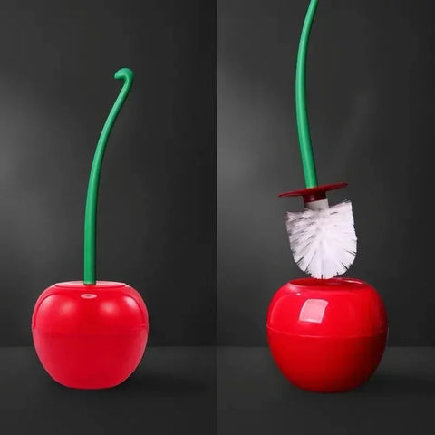 Red Toilet brush toilet holder bathroom accessories Creative Lovely Cherry Shape Lavatory Brush Toilet Brush Holder Set
