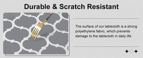 Olanly Waterproof Tablecloth Heat-Resistant Rectangle PVC Table Cloth For Wedding Kitchen Dining Desk Moroccan Table Coat Cover