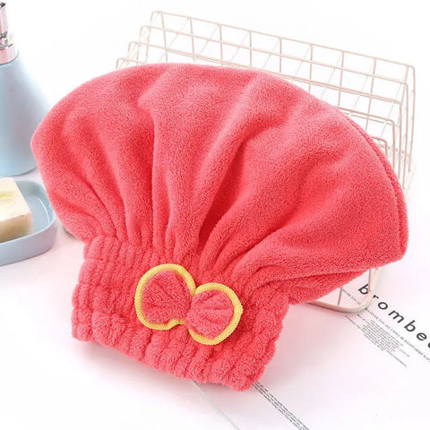 Quick Drying Hair Cap Women Bowtie Bathing Hat Microfiber Towel Superfiber Shower Cap For Spa Bathroom Accessories Shower Cap