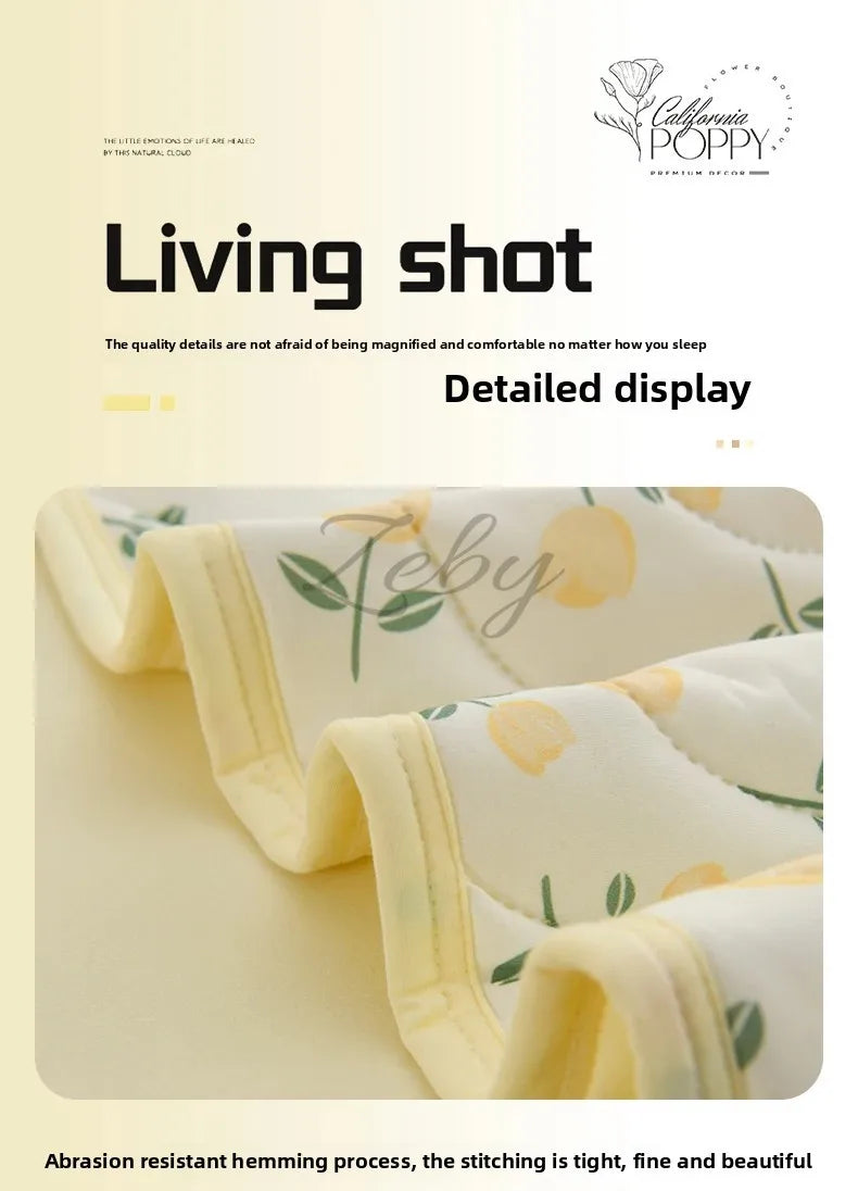 New Floral Print Spring Summer Quilt Soft Comfortable Quilted Quilts Single Double Blanket for Bed Comforter Knitted Thin Duvet