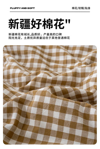 Japanese-style Plaid Summer Blanket 100% Cotton Skin Friendly Quilted Queen Quilt 220*240 Breathable King Size Duvet Comforter