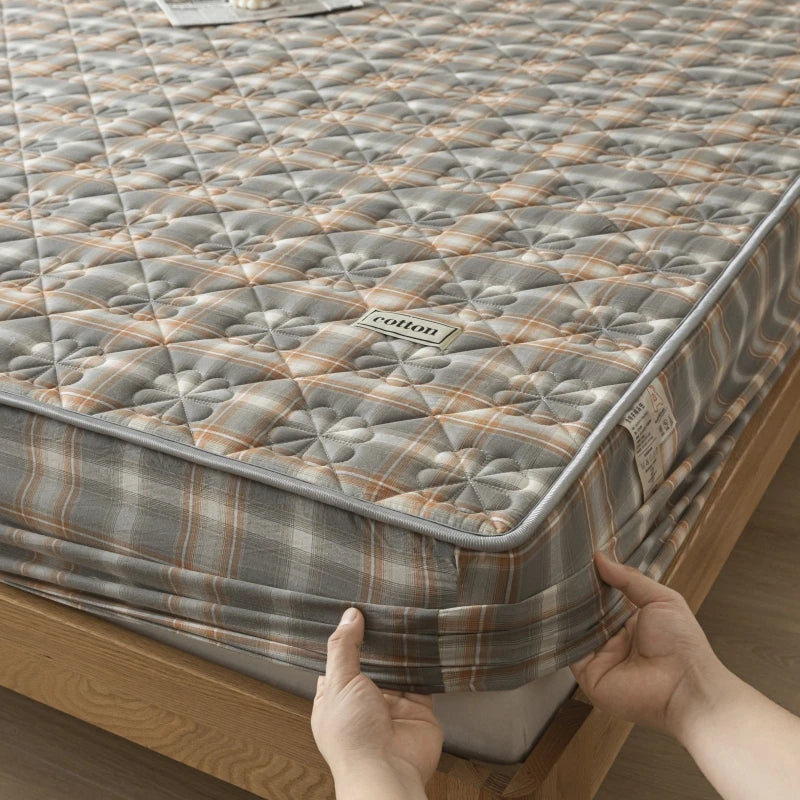 A-Class Hypoallergenic Washed Cotton Quilted Mattress Cover - Soft, Antibacterial, Cozy for a Restful Night's Sleep
