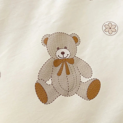 Cute Bear Duvet Cover Set for Teens, 3-Pieces Set 100%Cotton Comforter Cover with Pillow Shams, Soft Comfortable Kids Bedding