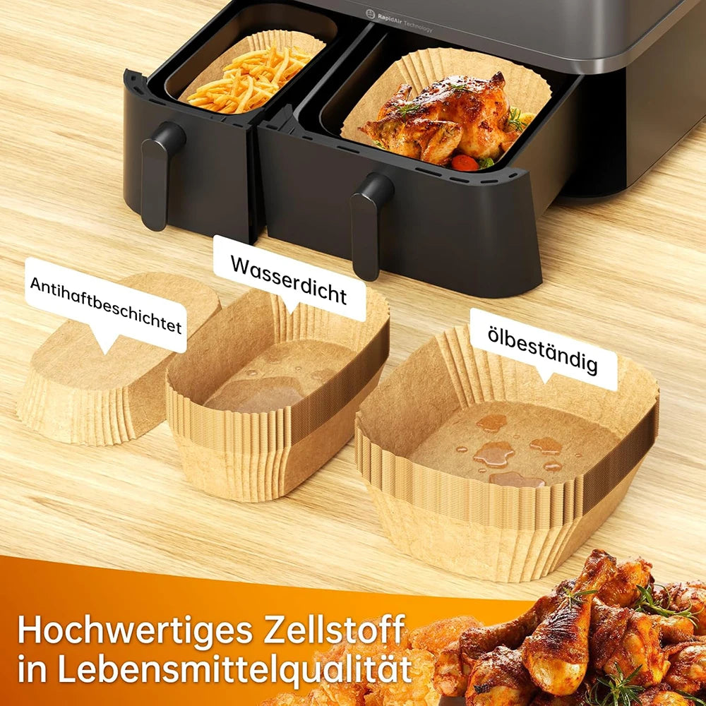 Air Fryer Baking Paper, Air Fryer Tray, Greaseproof Paper Air Fryer Compatible with Philips Airfryer Double Basket Series 3000