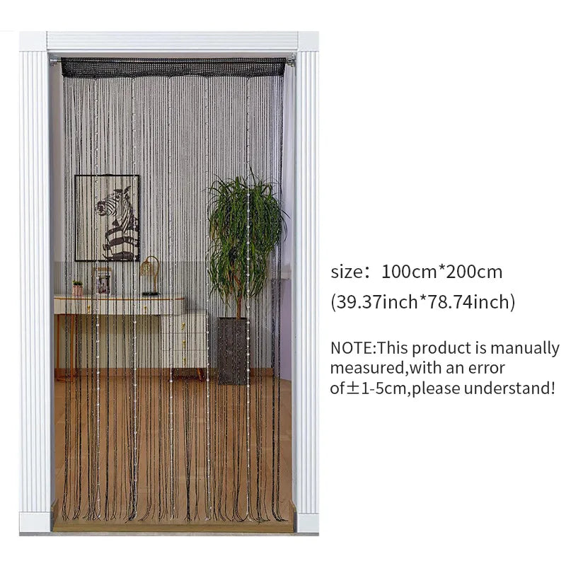 100CM X 200CM Crystal Beaded String Curtains Screen String Divider Blind for Salon Living Room Door Wall Window Tassel Curtain