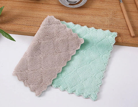 10Pcs Microfiber Towel Absorbent Washable Kitchen Towel Well Woven House Cleaning Dish Towel Cloth Rag Fabric Household