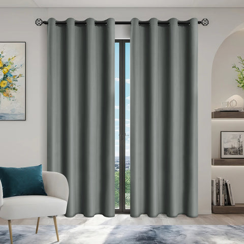 2pcs 100% Blackout Curtains, Thermal Insulated Window Drapes, Window Curtains for Bedroom Living Room, Home Decoration