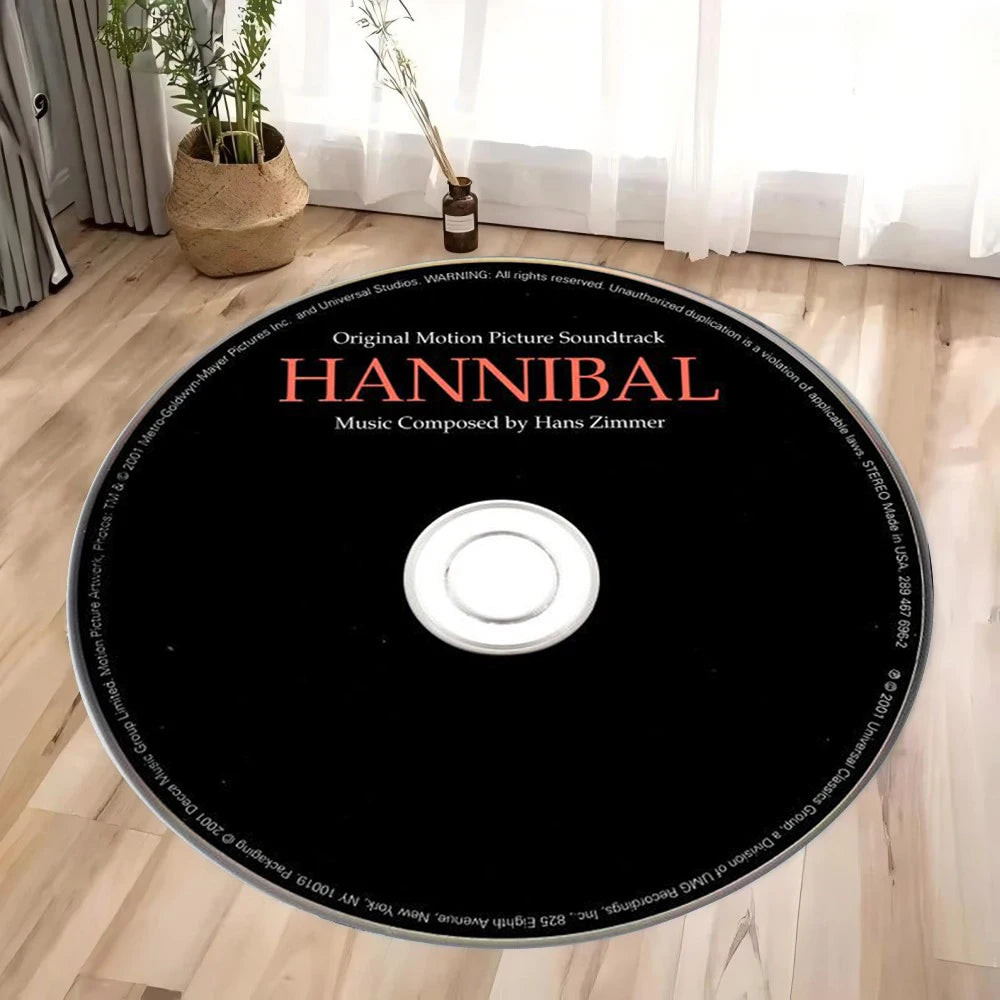 Retro P-S VHS Horror Game Round Rug for Living Room Sofa Decor Man's Cave Bedroom Bedside Area Rug Swivel Chair Floor Mat