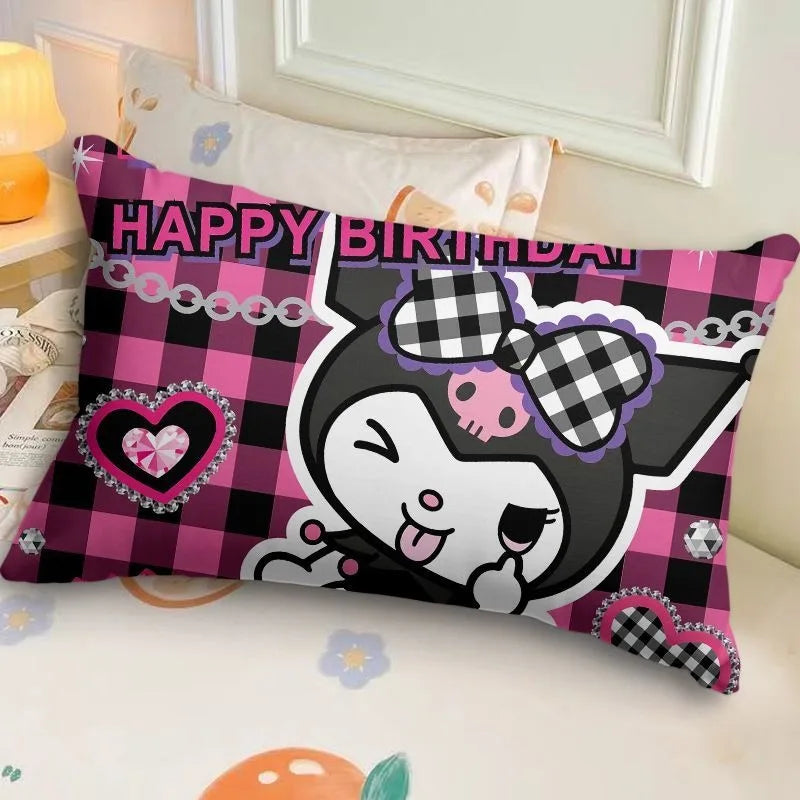 Sanrio Kuromi Pillowcase Cute Cartoon Kids Student Room Sleeping Pillowcase Sofa Cushion Cover Home Bedroom Room Decoration