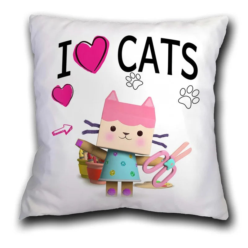 Kids Gabbys Dollhouse Gabby Cats Pillowcase 40x40cm 45x45cm  Decorative Pillows  60x60