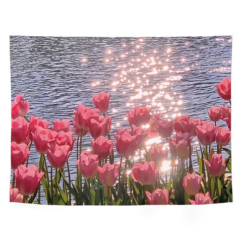 Ins Landscape Tapestry Wall Hanging Cloth 3D Printing   Bedroom Dorm Background Decorative
