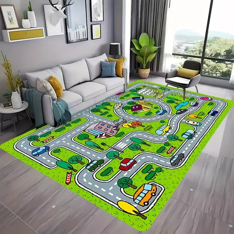 1pc Children's Educational City Life Playmat Rug Road Traffic System Carpet for Bedroom Playroom Fun Learning Floor Mat Safe Kid