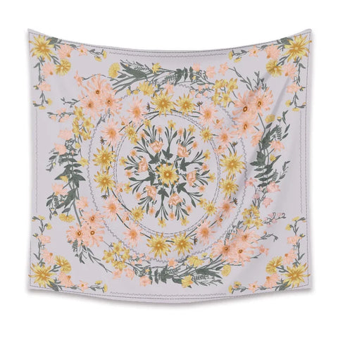Macrame Wall Decor Tapestry Mandala Flower Psychedelic Bohemian Wall Hanging Home Living Room Dorm Bedroom Decor Aesthetic Tapiz