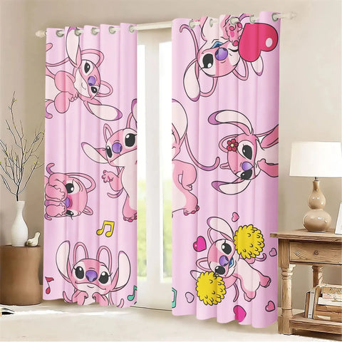 Stitch Kids Room High Blackout Curtains Cartoon Cute Boy and Girl Bedroom Curtain Decoration, Disney Cute Print.