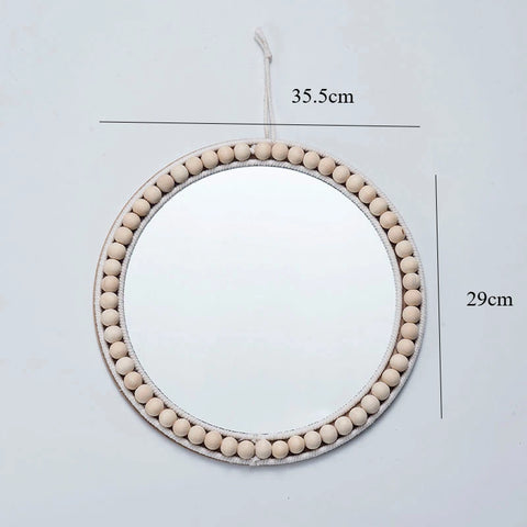 Rattan Handicrafts Decorative Round Mirror Makeup Mirror Bed and Breakfast Living Room Entrance Wall Wall Decorative Mirrors