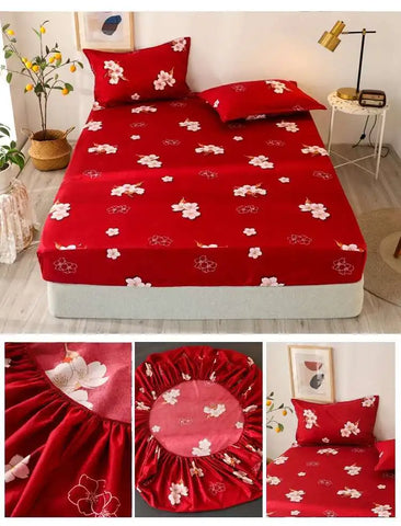 Solstice Kids Dinosaur Bed Sheet Set - Cartoon Printed Draps De Lit With Pillowcase, Elastic Fitted (Single/Twin, 100% Cotton)