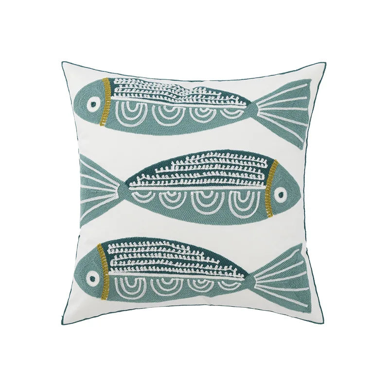 наволочки новог Cushion Cover Daisy Yellow Floral Geometric 45x45/30x50cm Blue Embroidery Soft Cozy Pillow Cover for Living Room