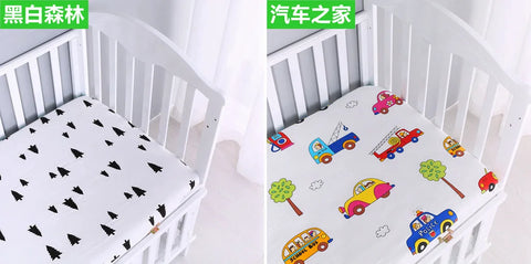 51x28inch(130x70 cm) Newborn Baby Fitted Crib Sheets Cartoon Print Bed Sheet Baby Bed Mattress Covers for Unisex Baby Boys Girls