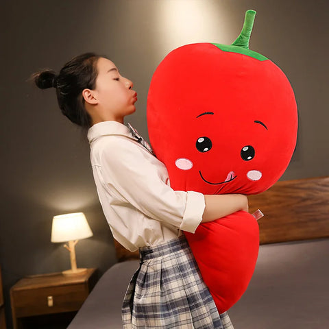 30/50cm Soft Cartoon Eggplant Corn Chili Carrot Plush Toys Stuffed Cushion Pillow Creative Plush Toy Doll