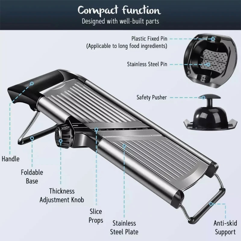 New Adjustable Mandoline Slicer Stainless Steel Vegetable Slicer Chopper Cutter for Potato Tomato Onion Carrot