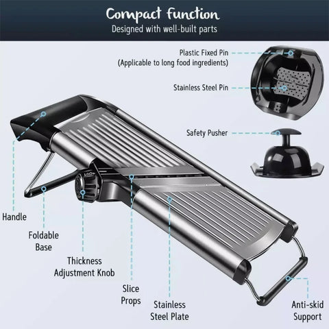 New Adjustable Mandoline Slicer Stainless Steel Vegetable Slicer Chopper Cutter for Potato Tomato Onion Carrot