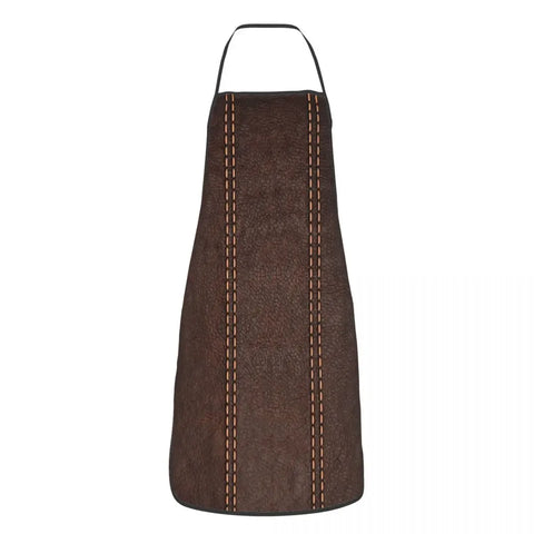 Custom Bib Vintage Black And Brown Stitched Leather Aprons Men Women Adult Chef Kitchen Cooking Medieval Style Tablier Cuisine