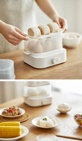 6 Egg Cooker Electric Fast Boiling Egg Maker Energy Saving Office Lunch Egg Steamer BPA-Free Plastic Compact For Kitchen/Dorm