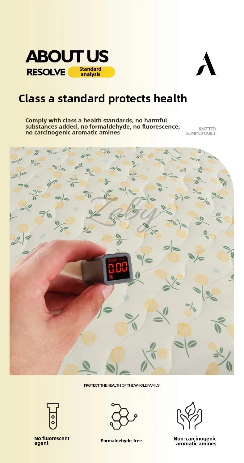 New Floral Print Spring Summer Quilt Soft Comfortable Quilted Quilts Single Double Blanket for Bed Comforter Knitted Thin Duvet