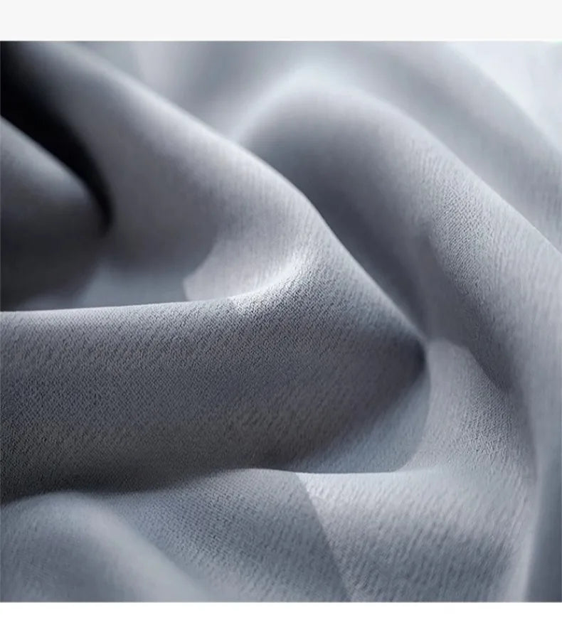 Grey Blackout Curtains Thermal Insulation Cotton Linen Drapes for Bedroom Living Room Sunshade Luxury Custom Window Treatments