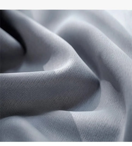 Grey Blackout Curtains Thermal Insulation Cotton Linen Drapes for Bedroom Living Room Sunshade Luxury Custom Window Treatments