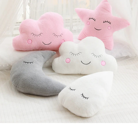 Hot Stuffed Cloud Moon Star Raindrop Plush Pillow Soft Cushion Toys For Children Baby Kids Girl Christmas Gift Room Car Decor